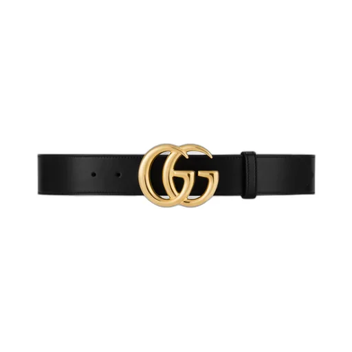GG Marmont leather belt with shiny buckle