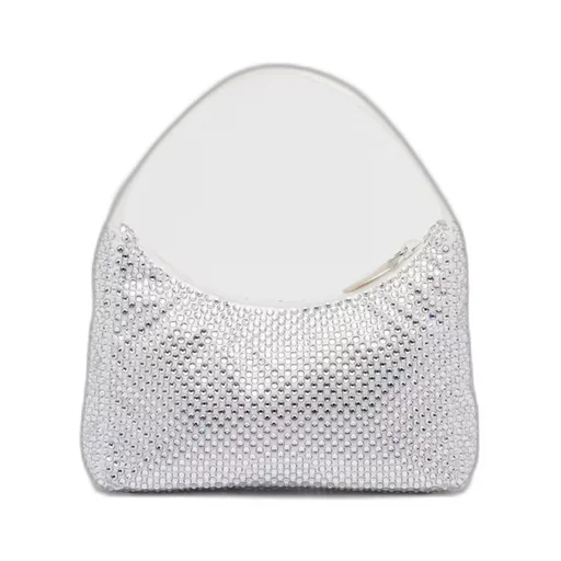 Satin mini-bag with crystals