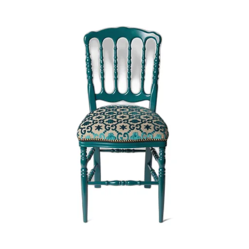 Wood chair with GG jacquard