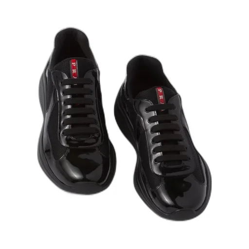 Patent leather and technical fabric Prada America's Cup sneakers