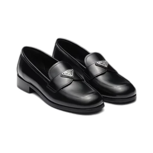 Brushed leather loafers