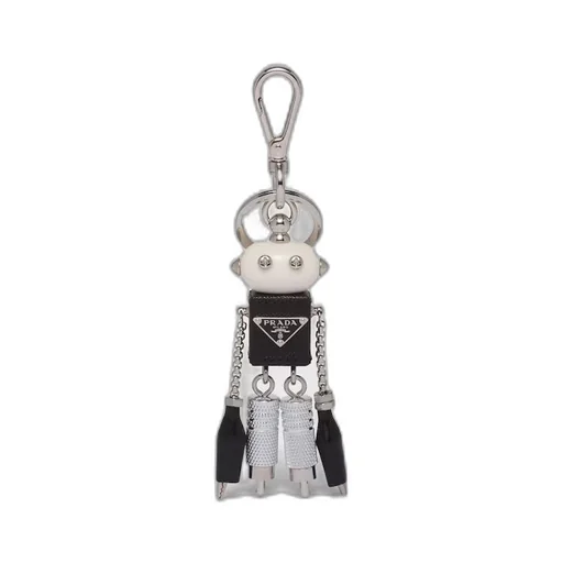 Saffiano leather robot keychain trick