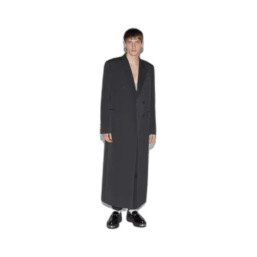 Wool coat with 'Ancora' embroidery