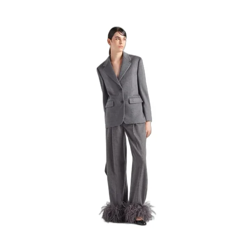 Single-breasted cashmere jacket