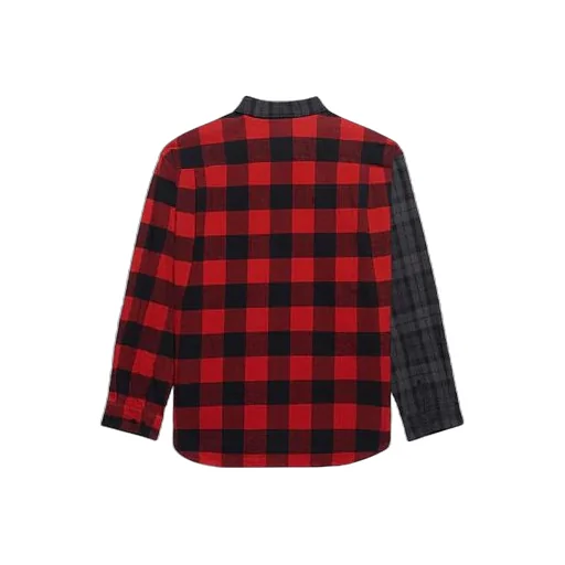 Patchwork Plaid Flannel Shirt