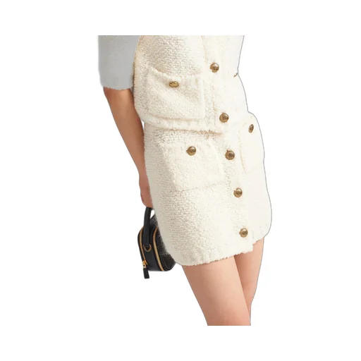 Bouclé mohair miniskirt