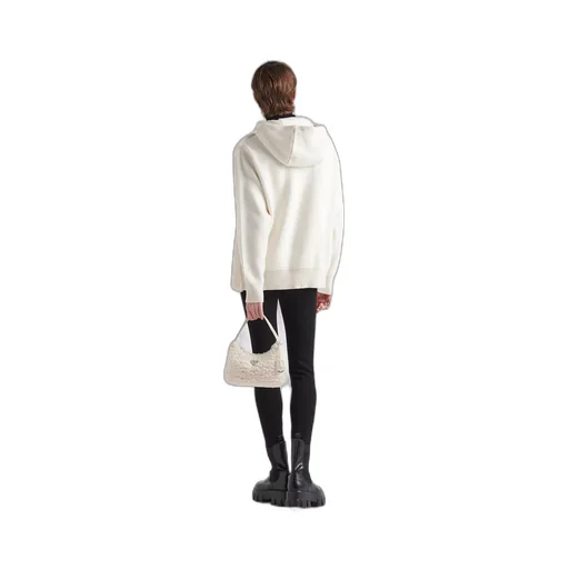 Oversized cashmere and shearling sweatshirt