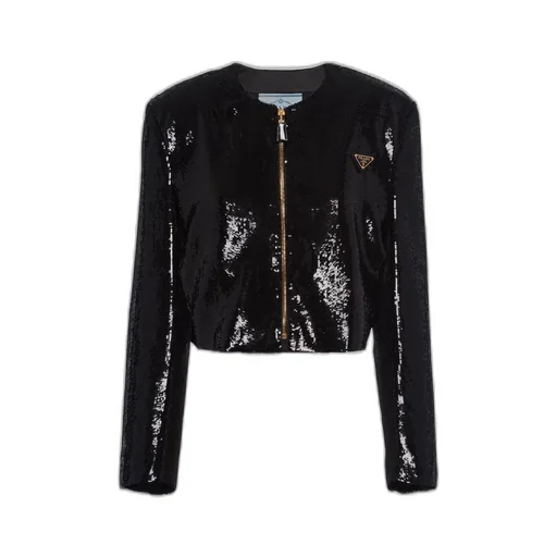 Single-breasted sequin jacket