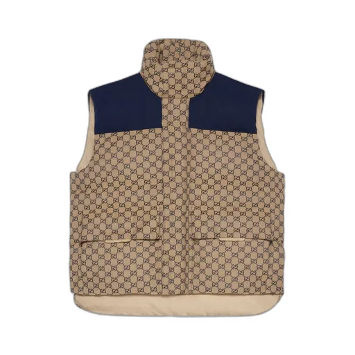 GG canvas down vest with detachable hood