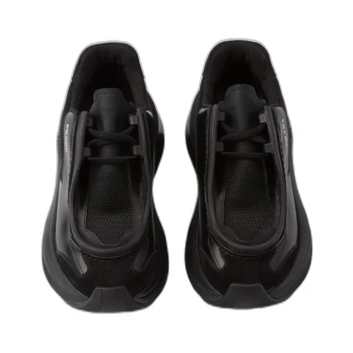 Brushed leather, bike fabric, and suede sneakers