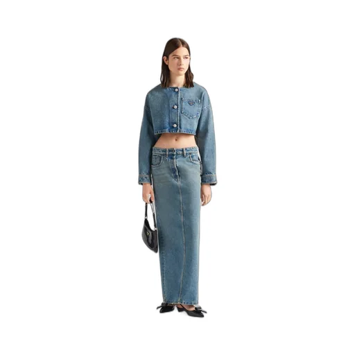 Denim maxi-skirt