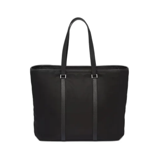 Re-Nylon and Saffiano leather tote bag