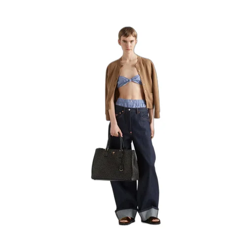 Extra-large Prada Galleria studded leather bag
