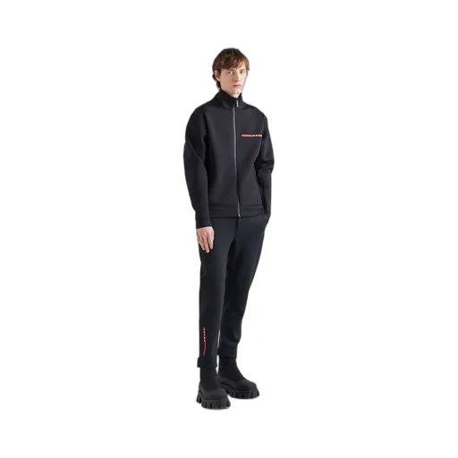 Recycled double jersey zip-up sweatshirt