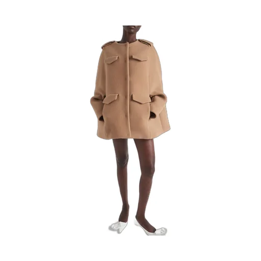 Single-breasted velour caban jacket