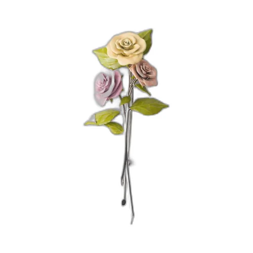 Enameled metal brooch