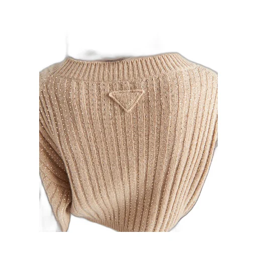Wool and cashmere cardigan with rhinestones