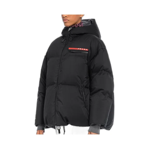 Light Re-Nylon hooded down jacket