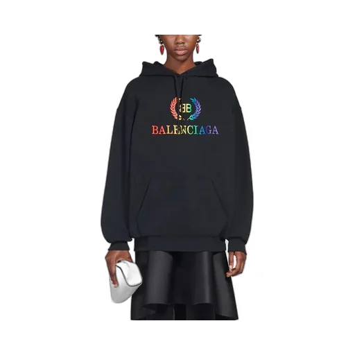 Embroidered Hoodie Black