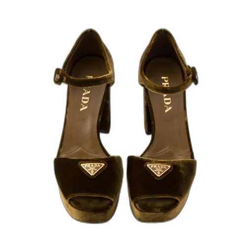 Velvet platform sandals