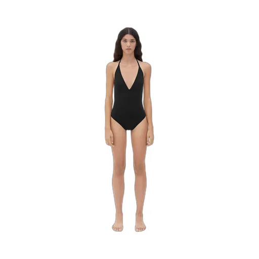 Stretch Nylon Halter Neck Swimsuit