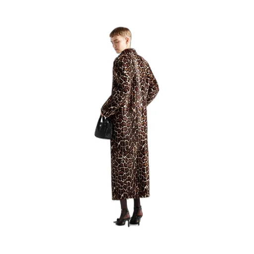 Printed sheepskin coat