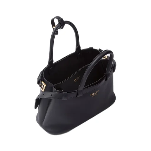 Prada Buckle small leather handbag with double belt