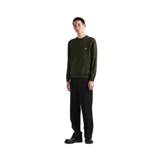 Superfine wool crew-neck sweater