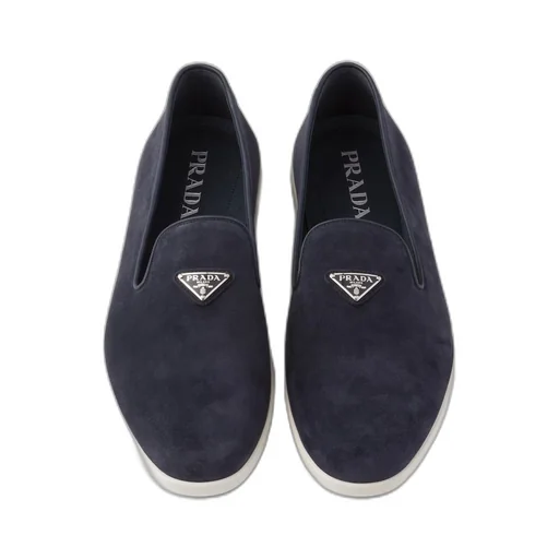 Suede calf leather slip-ons