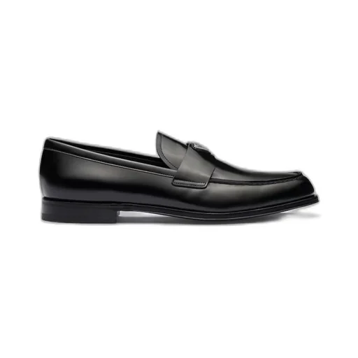 Brushed leather loafers