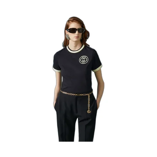 Cotton jersey T-shirt with embroidery