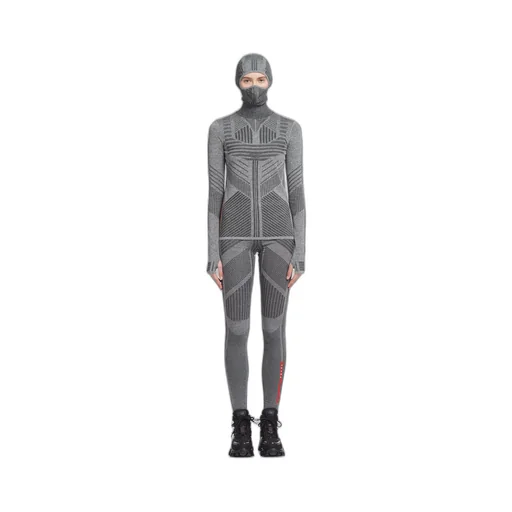 Tech Rec Re-Nylon piqué top with ski mask
