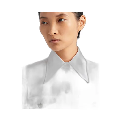 Poplin shirt with jewel buttons