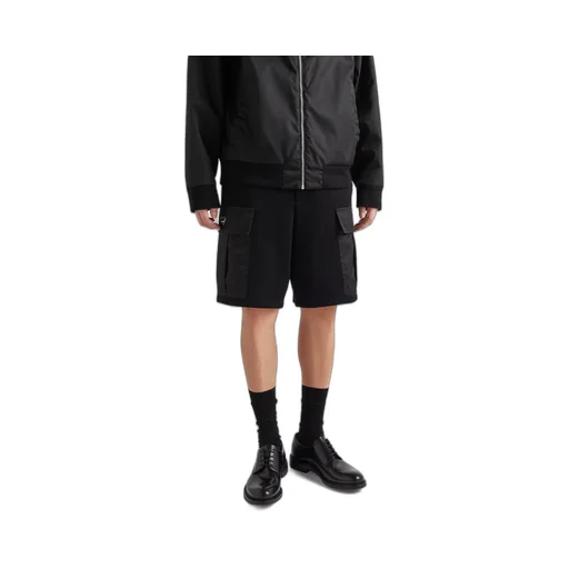 Cotton fleece Bermudas with Re-Nylon details