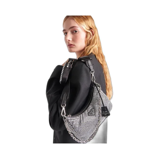 Prada Re-Edition 2005 satin bag with crystals