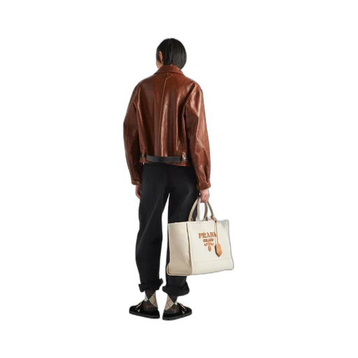 Leather jacket with belt