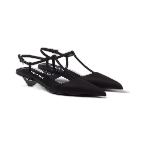 Satin slingback pumps