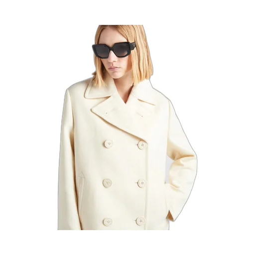 Double-breasted cloth peacoat