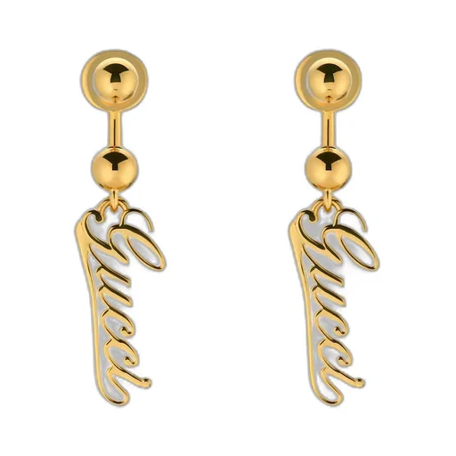 Baule earrings with Gucci script