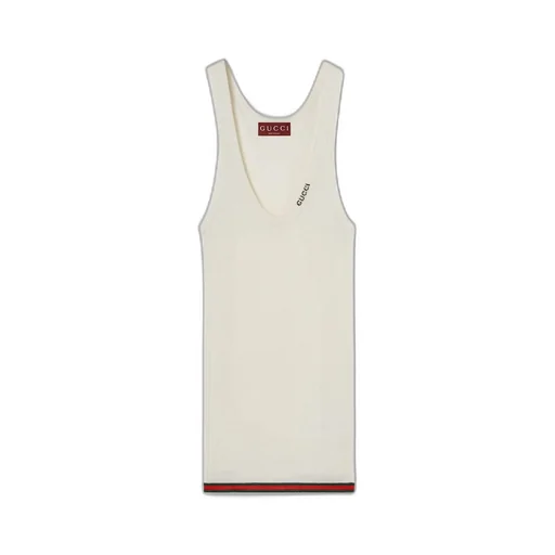 Rib silk tank top