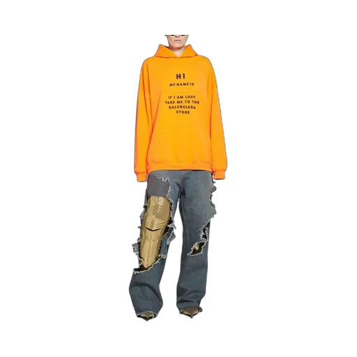 Alphabet Loose Hoodie Orange