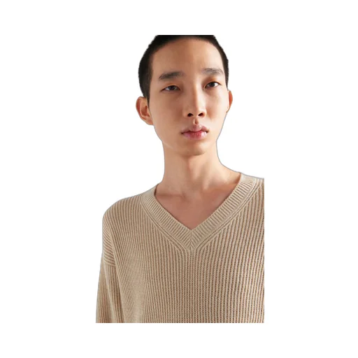 Cashmere and linen V-neck sweater