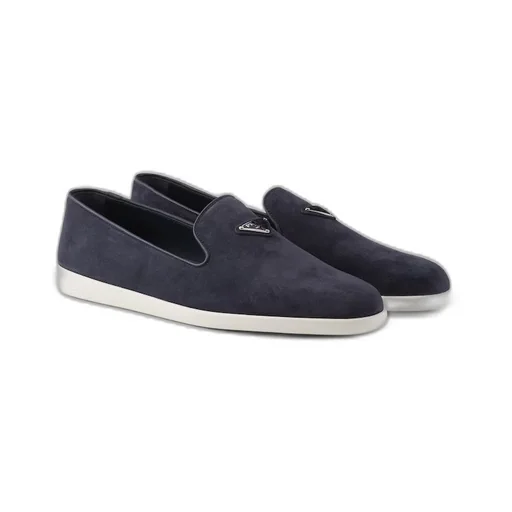 Suede calf leather slip-ons