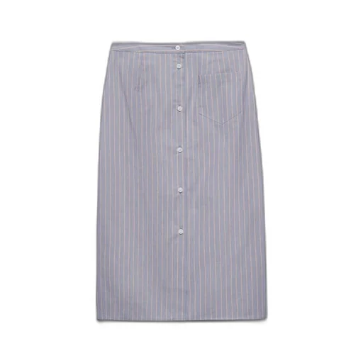 Striped poplin skirt