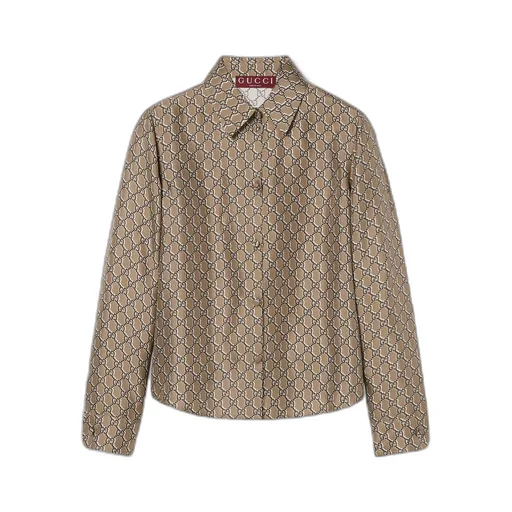 GG print silk shirt