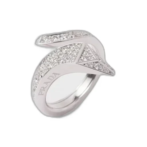 Eternal Gold snake mini ring in white gold and diamonds