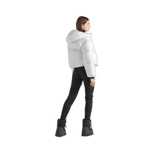 Cropped technical Re-Nylon down jacket