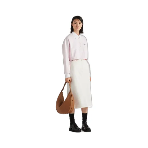 Flared denim skirt