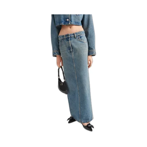 Denim maxi-skirt