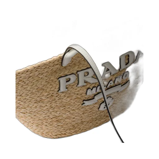 Large raffia and leather shopping bag